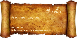 Andrae Lajos névjegykártya